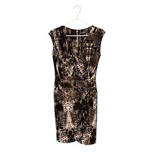 ⭐️ Kenneth Cole Reaction ($168) Brown/Cream Pattern Dress - PTP 19